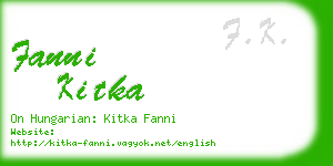 fanni kitka business card